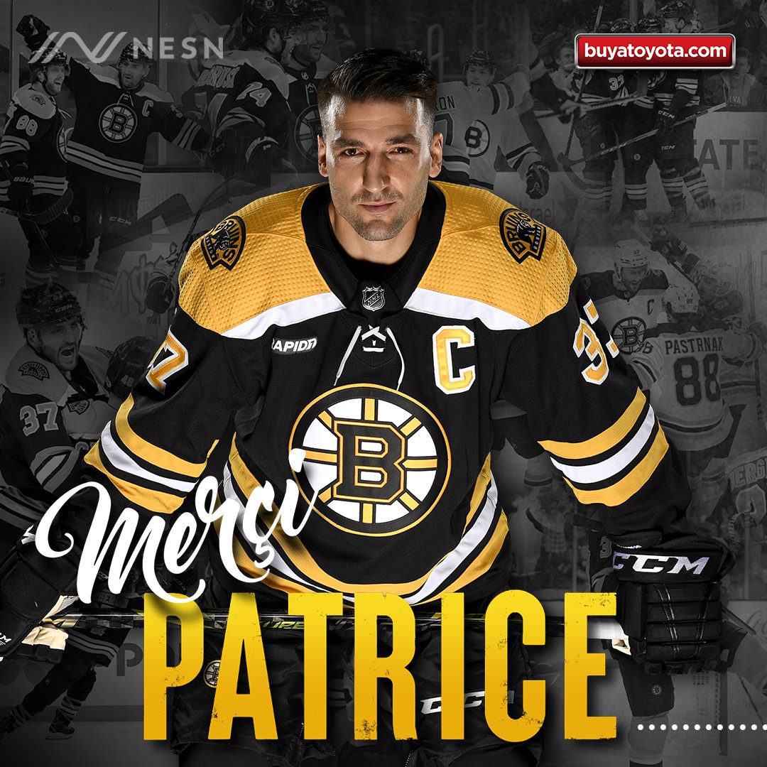 NESN's tweet photo. Merci, Patrice Bergeron 💛🖤

Presented by https://t.co/0bsXSRYTMh https://t.co/UMvBbvZyG0