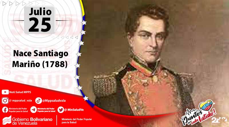 #efemerides📆 | Santiago Mariño Carige, Nace el #25julio de 1788, General en Jefe del Ejército de Venezuela, es uno de los próceres de la Independencia de Hispanoamérica.

#JuntosPorCadaLatido