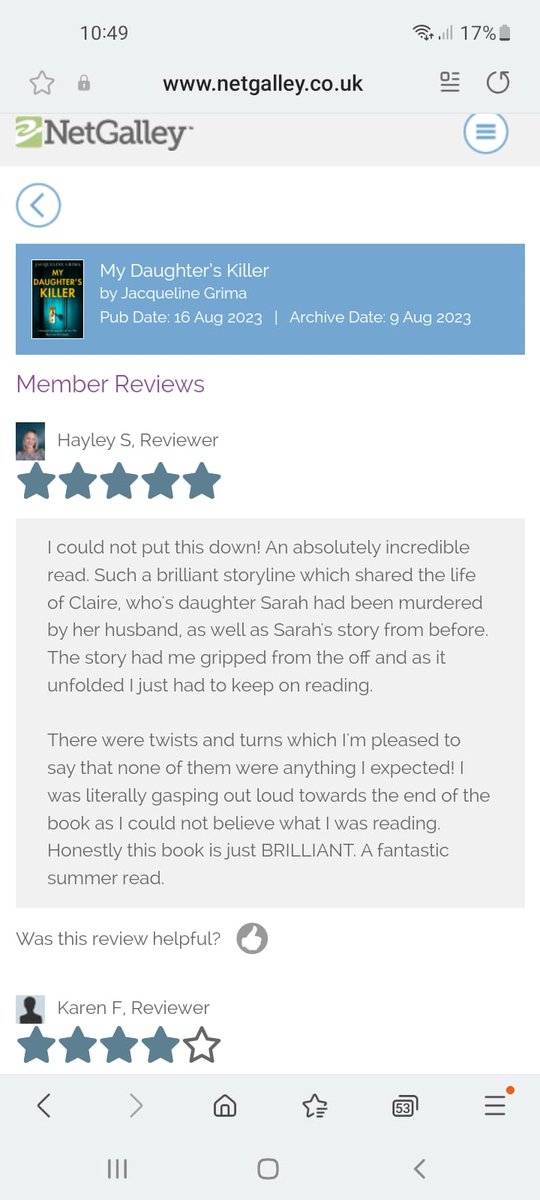 Proper chuffed with this! #MyDaughtersKiller is out 16th August if anyone would like to know what all the fuss is about 😁