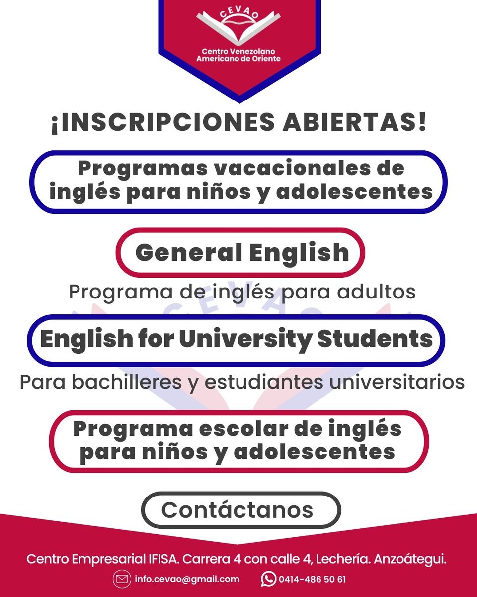 Siempre es buen momento para aprender #inglés 🗣️ Inscripciones abiertas 📝 Programas para toda la familia 📝 El mejor regalo para esta temporada 📝