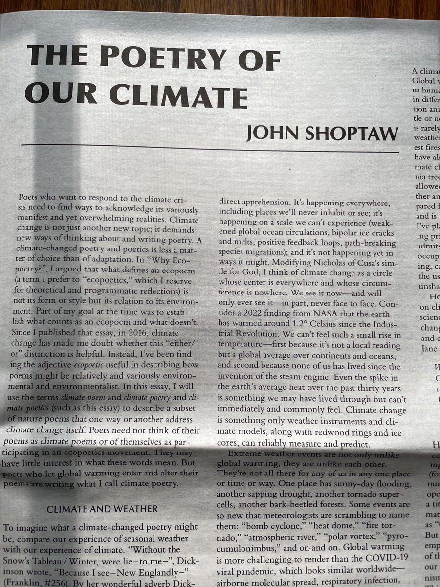 July-august issue of American Poetry Review. A must-read new essay by John Shoptaw on ecopoetry.