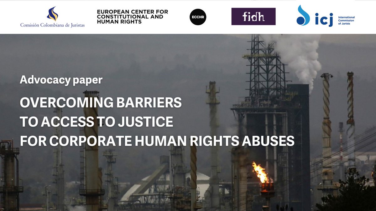 ICJ_org's tweet photo. Victims of corporate human rights abuses continue to face:
🔹unfair burden of proof
🔹high financial costs
🔹limited #access2information.
But the UN #BindingTreaty could be a step towards ensuring effective #access2justice!
Read more in our 🆕 paper: https://t.co/JaJgclSQQE https://t.co/rftFEfjP1B