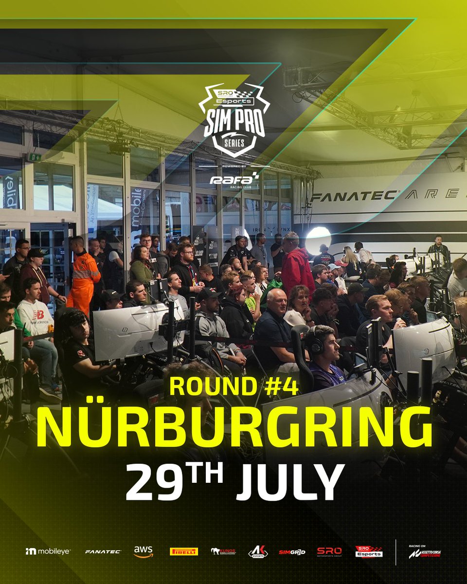 Sim Drivers, it's almost time for the 4th Round
powered by Rafa Racing Club
📍Nurburgring, Germany 🇩🇪

#SROesports #AKesports #beACC #SimProSeries