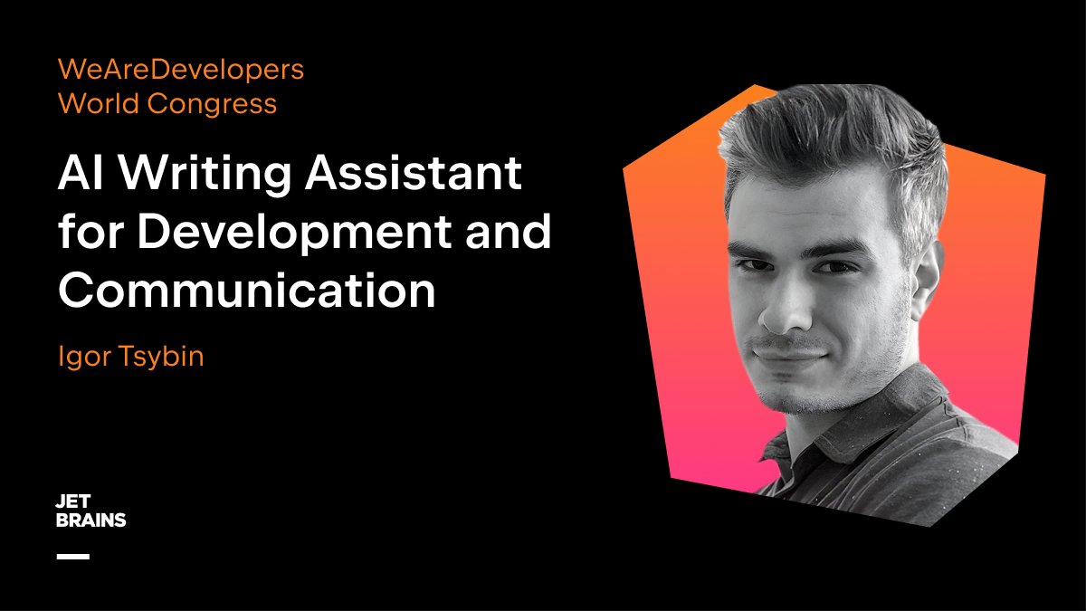 grazie's tweet photo. If you're attending #WeAreDevelopers in Berlin, don't miss our PM Igor's talk on July 27 at 16:20🗓️!

In it, he'll explore "AI Writing Assistant for Dev &amp; Text".

Drop by our booth for a demo and early access sign up!👉https://t.co/p0a57hysga

#JetBrainsGrazie #AIWritingAssistant https://t.co/LBNiaLiIaP