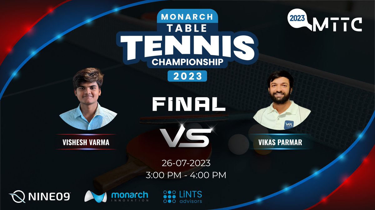 🎾🏆 The moment we've all been waiting for is finally here! Witness the electrifying Grand Finale of the Monarch Table Tennis Championship 2023 Tomorrow at 3:00 PM. Who will be crowned the ultimate champion? Be part of the excitement! 🏓

#MonarchTTChampionship #GrandFinale