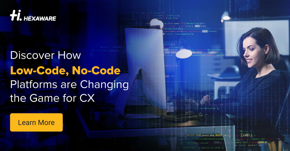 HexawareGlobal's tweet photo. Are you struggling with creating engaging #CustomerExperiences? Check out our #whitepaper to learn how low-code, no-code platforms can transform your approach and help you benefit from improved #business outcomes and rapid #ROI. https://t.co/obh1ErPWRa
#lowcode https://t.co/3hFtKvLfiH