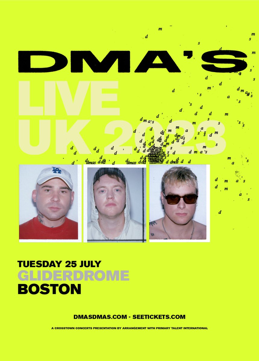 DMA's tonight at <a href="/TheGliderdrome/">The Gliderdrome</a> !!!!!!! Get your tickets now at seetickets.com