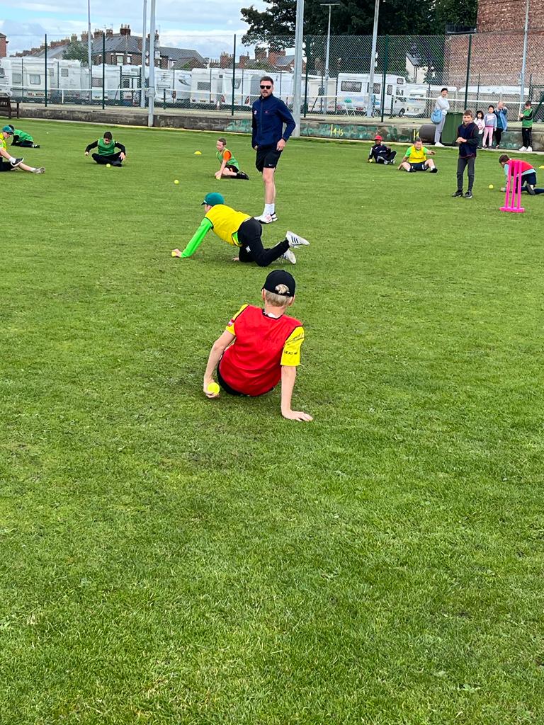 Great start to our free summer holiday cricket camps with over 40 lads engaged. Thanks to our funders and volunteers.