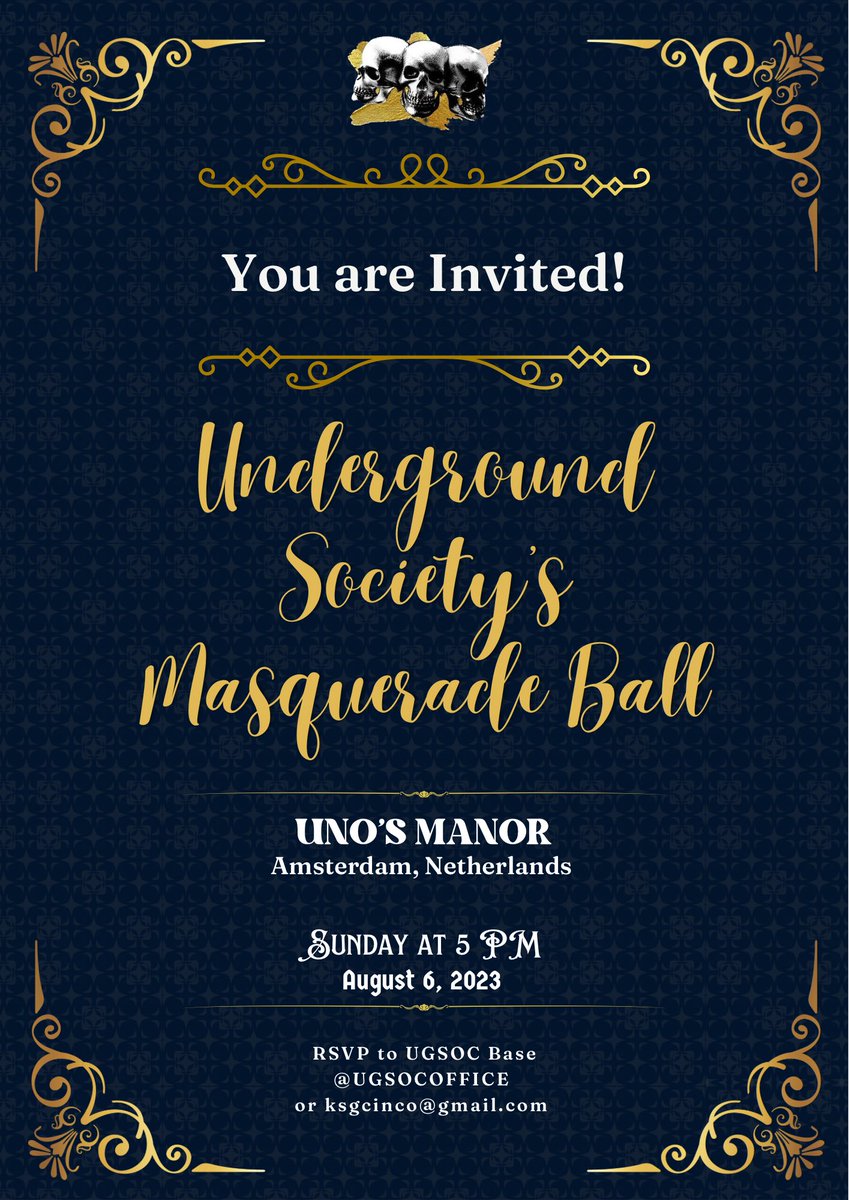 ㅤ
ㅤ 
                                Underground Society
                             The Night Of Revelation:
                            { INVITATION AND RSVP }

ㅤ             #UGSOCTheNightOfRevelation
              #UGSOCMasqueradeBall
              #UGSocialize
ㅤㅤㅤㅤㅤ