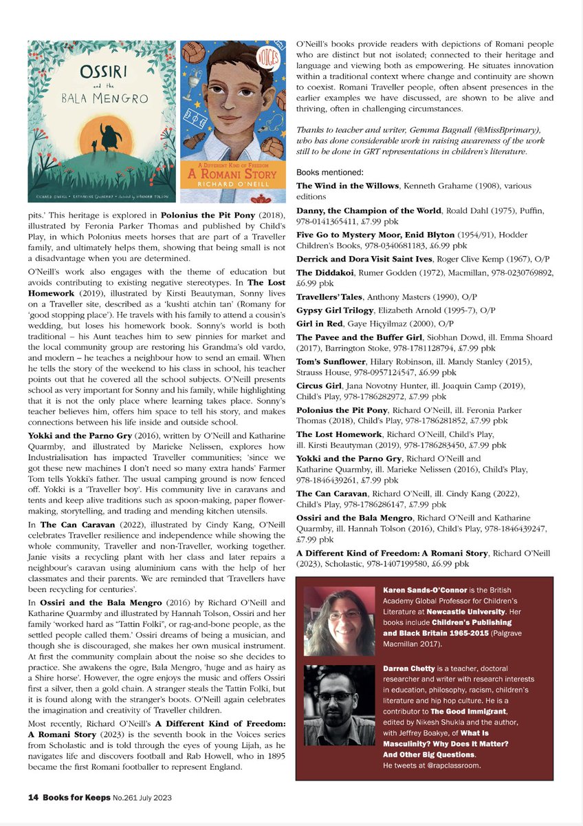 Beyond the Secret Garden:  Gypsy, Roma and Traveller representation in Children’s Literature
booksforkeeps.co.uk/article/gypsy-…
<a href="/ksandsoconnor/">Karen Sands-O'Connor</a> <a href="/BooksforKeeps/">Books for Keeps</a>