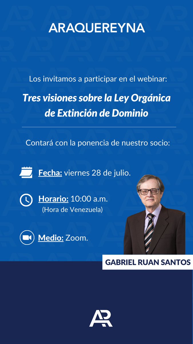¡Únete a nosotros en el webinar por Zoom de la <a href="/laavdt/">LaAVDT</a> Asociación Venezolana de Derecho Tributario (AVDT), titulado "Tres Visiones sobre la Ley Orgánica de Extinción de Dominio"! 

Regístrate de forma gratuita en el siguiente enlace: 

lnkd.in/eTrThwic

¡Te esperamos!