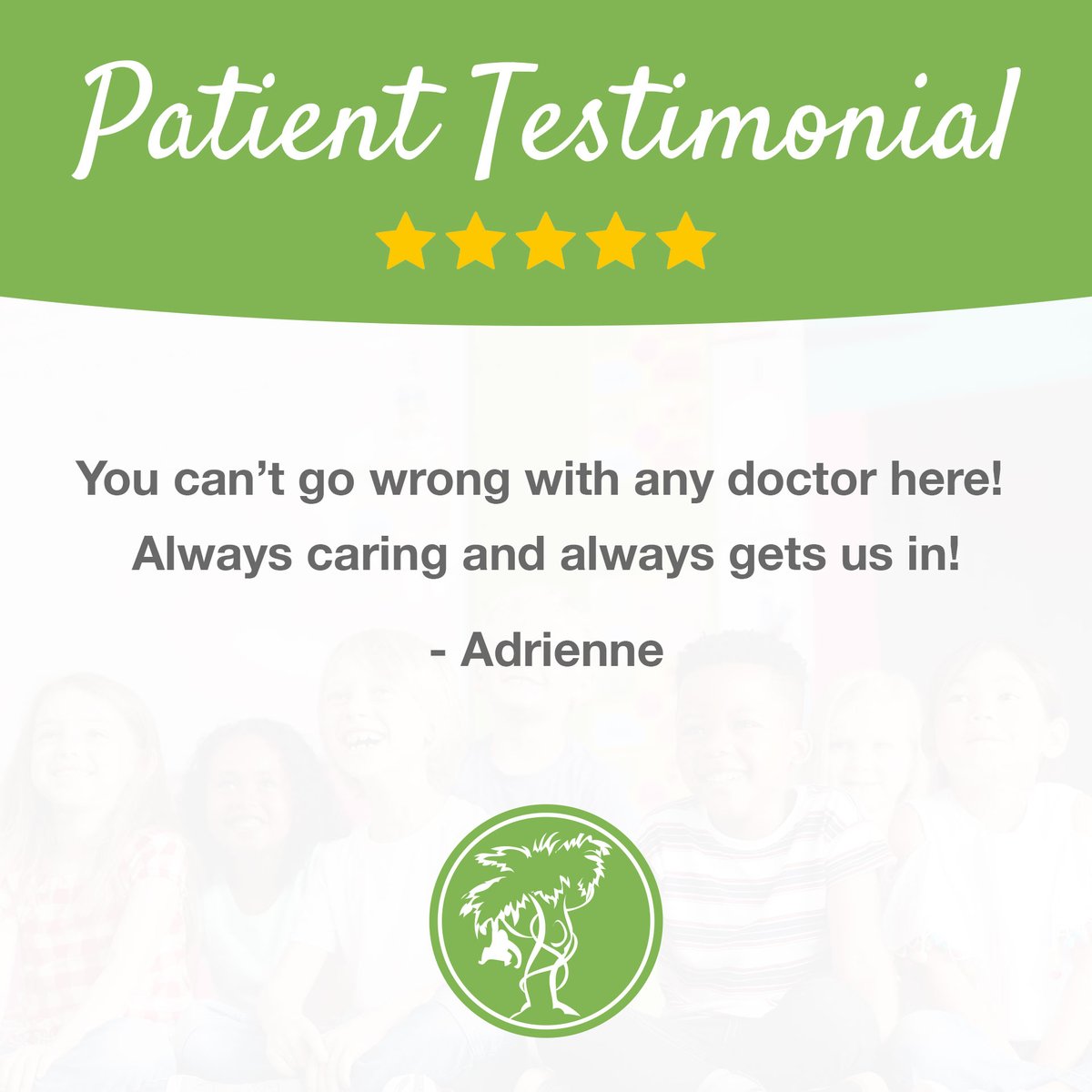 NormanPediatric's tweet photo. Thank you for your kind words, Adrienne! Have a great experience you'd like to share? Submit it here: https://t.co/XRAEwilTbv 
#TestimonialTuesday https://t.co/1gUK3sjn8a