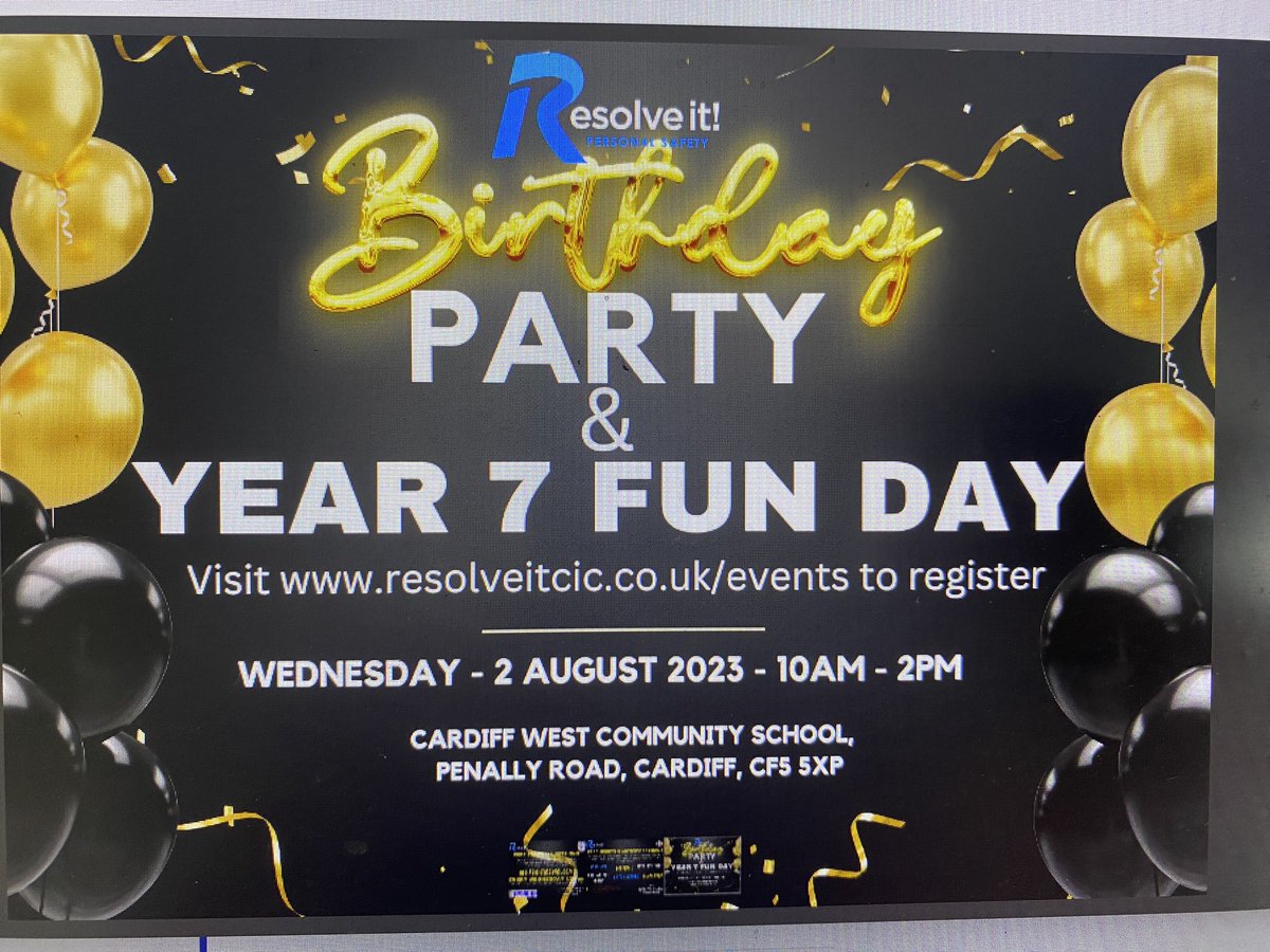 YEAR 7 party camp. Come along and celebrate Wednesday 2nd August. <a href="/CardiffWestCHS/">Cardiff West CHS</a> <a href="/ResolveItcic/">Resolve It! CIC</a>