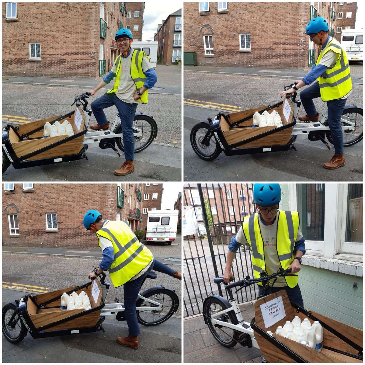 Our 1st delivery on our #ecargobike delivering fresh food to our #rapidrehousing project. Thanks <a href="/SustransCymru/">SustransCymru</a> for the #ebike loan 🙏♻️🌏🚲

#activetravel
#jointhemovement
#communityfridge
#hereforswansea
<a href="/hubbubUK/">Hubbub</a>
