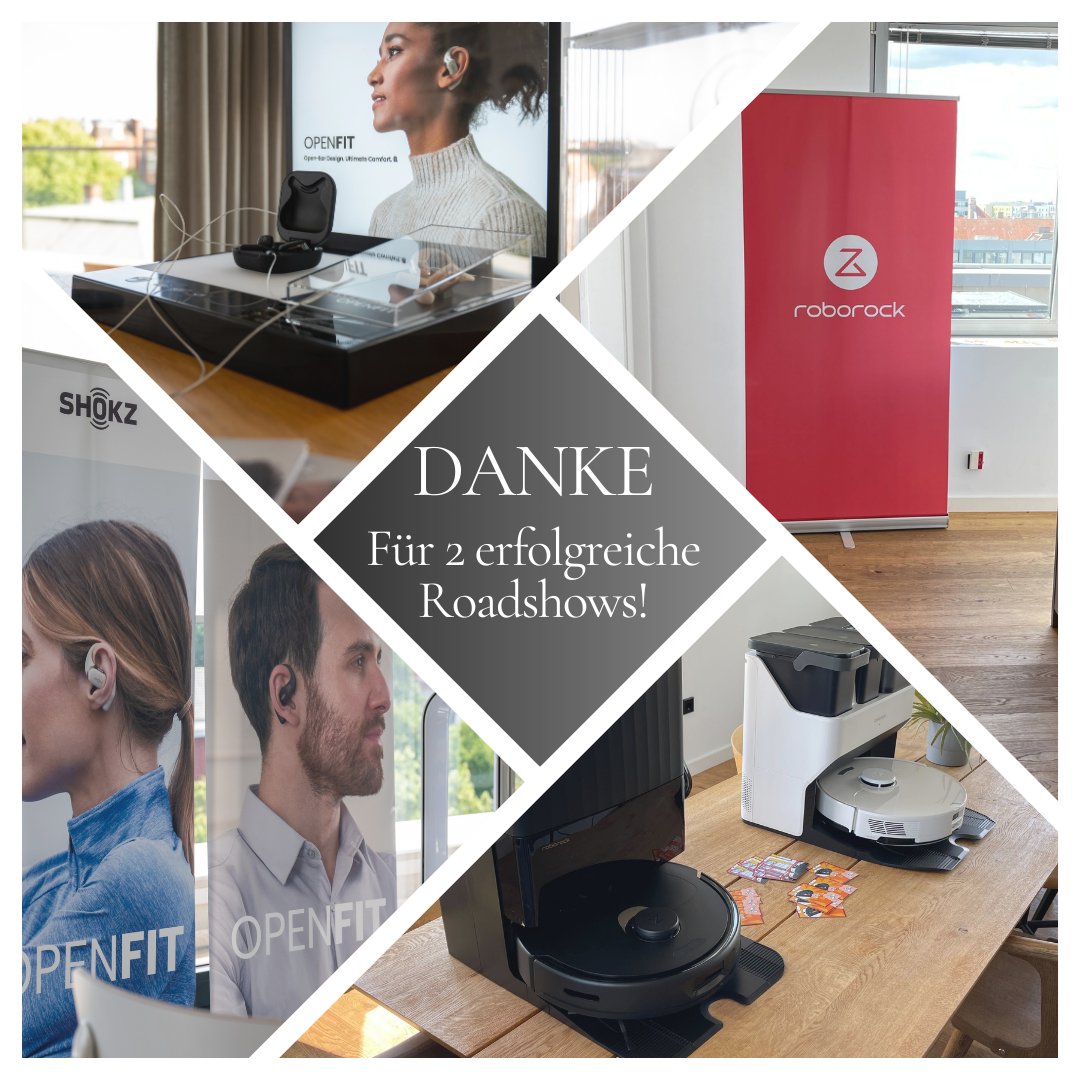 rt_fm's tweet image. Zwei erfolgreiche Roadshows für @roborockglobal  und @AftershokzEU  liegen hinter uns - mit inspirierenden Ideen und spannenden Insights! 🚀 Dankeschön an alle Teilnehmer! 🎉 
Mehr News von beiden Kunden gibt es auf der @IFA_Berlin ! Wir freuen uns.