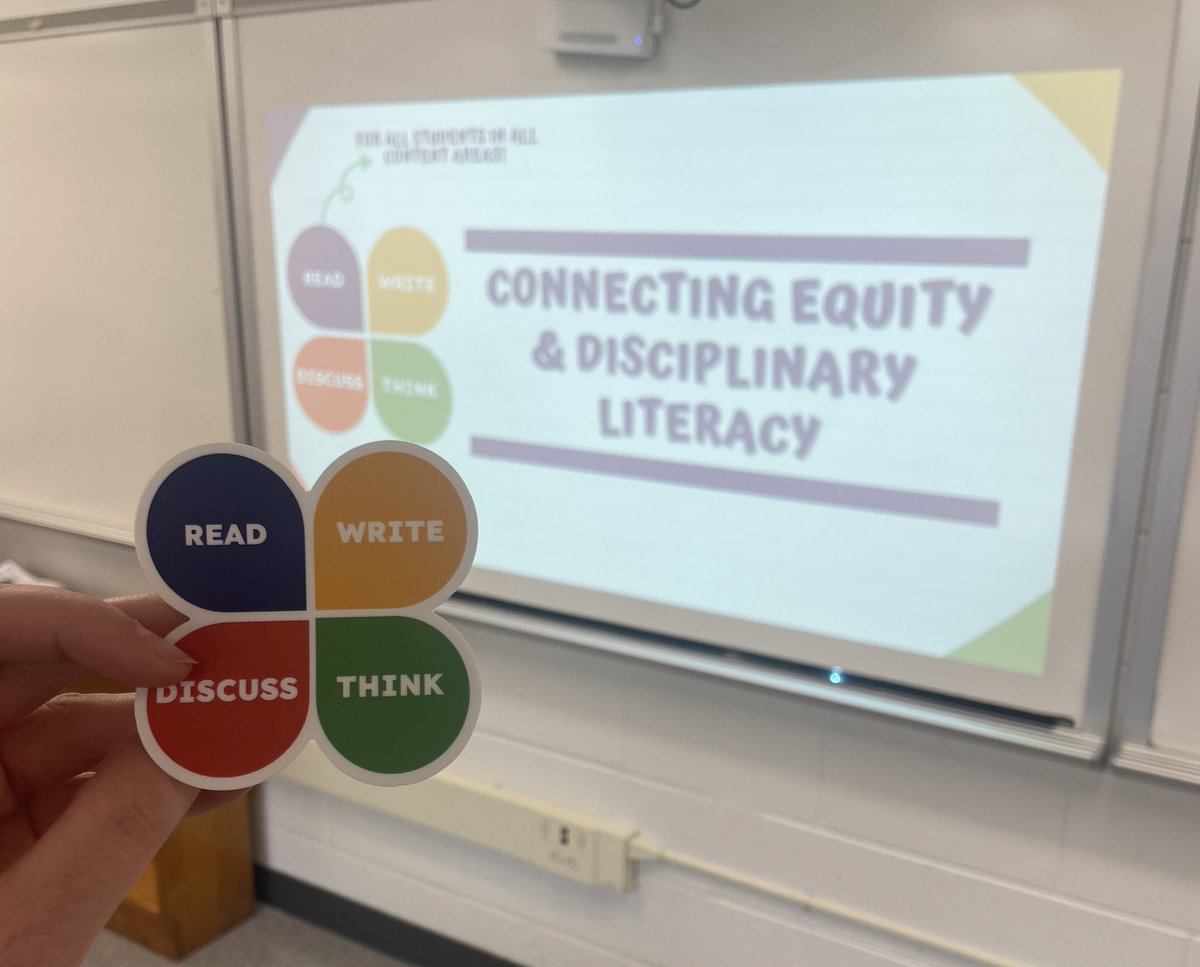 fcpssecliteracy's tweet photo. We’re presenting at the #FCPSEquitySymposium! Join us in room B125 during session 2 or 3 to connect equity with disciplinary literacy and snag your read, write, think, discuss sticker #ownliteracy https://t.co/WVO4FVrzbm