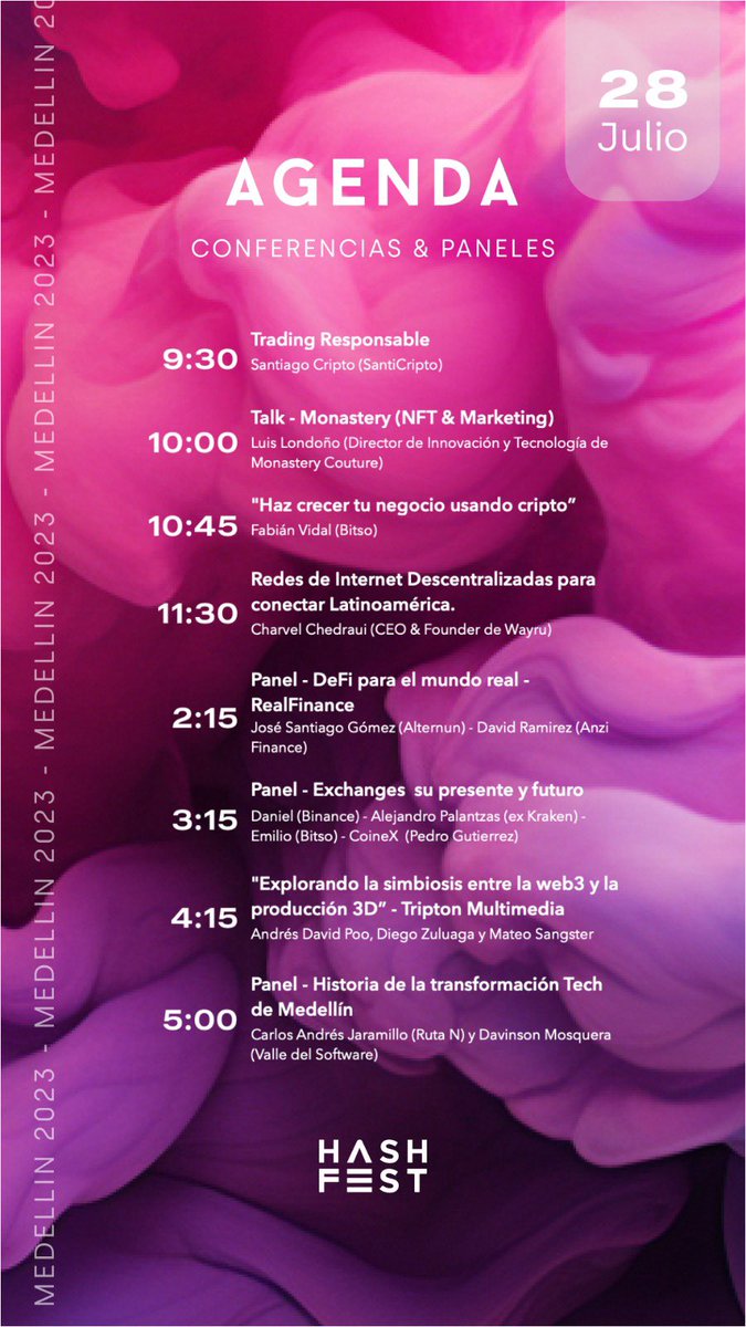 HASHHOUSECLUB's tweet photo. Agenda @hashfest_ ✨🚀 https://t.co/qZqfO30ScD