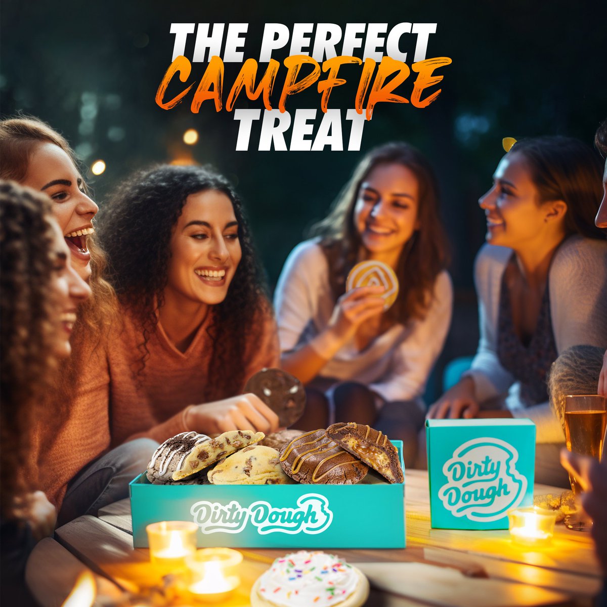 🔥 Gather 'round the campfire, folks! 🍪🏕️ When it comes to bonding with friends and family, our cookies take the treat-tastic crown! 🌟 #CookieCampfireBonding #SweetTimesWithTheCrew #DirtyDoughDelights #TreatYourself #DirtyDoughLove #GuiltyPleasure #SweetTreats