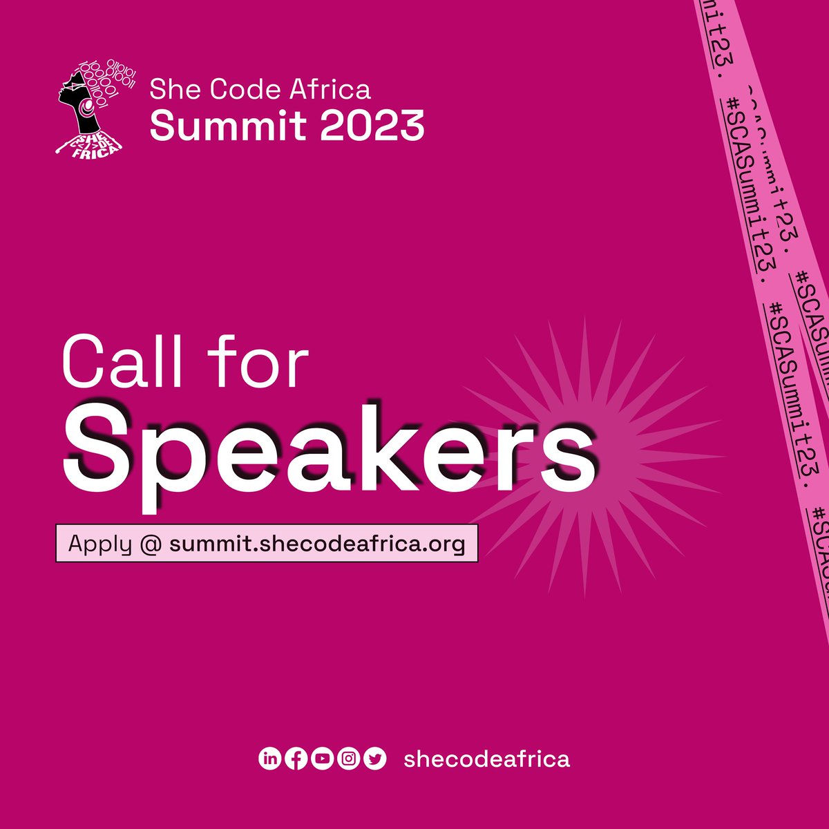 Call for Speakers! 🗣️🗣️ Are you passionate about tech and want to share your knowledge with a dynamic audience? We want to hear from you! We’re calling for outstanding speakers who can empower and inspire women in tech at the SHE CODE AFRICA SUMMIT 2023! 💃 Yes! We want you on…