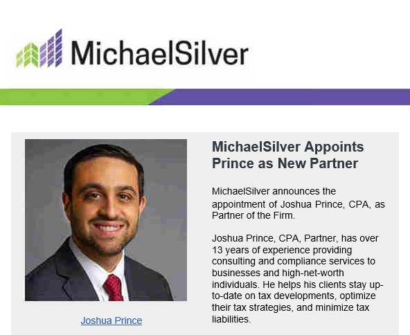 We are pleased to announce that Joshua Prince has been appointed to Partner. Read the press release here:  michaelsilver.com/press-release-…     
#partner