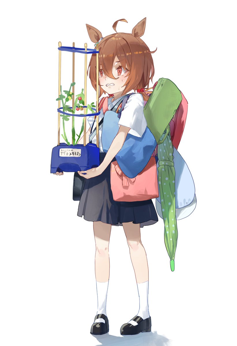 agnes tachyon (umamusume) 1girl solo backpack ahoge animal ears horse ears bag  illustration images