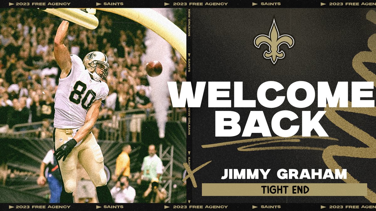 Saints's tweet image. Welcome home @TheJimmyGraham 👏

The Saints have signed Graham to a one-year contract ✍️