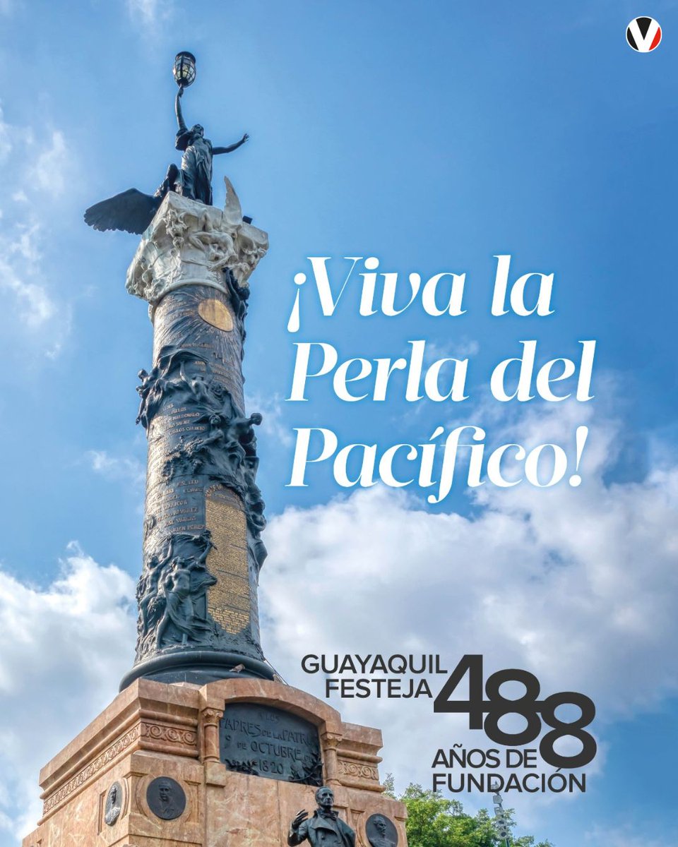 revistavistazo's tweet photo. 🔵⚪ Revista Vistazo celebra  a#Guayaquil en sus 488 de fundación 🙌 

La Perla del Pacífico está de fiesta 🎉 ¡Qué viva Guayaquil! cuna de valientes. https://t.co/IEWfykze4J