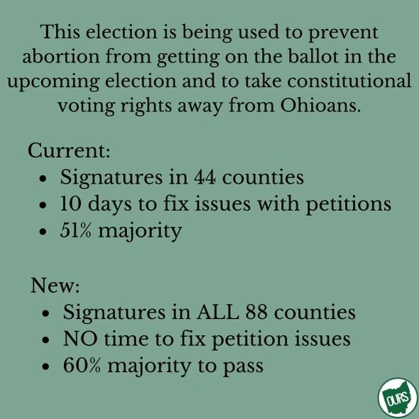 OURS wants to encourage everyone to go out and vote NO to issue 1 and to remember that every vote counts!!