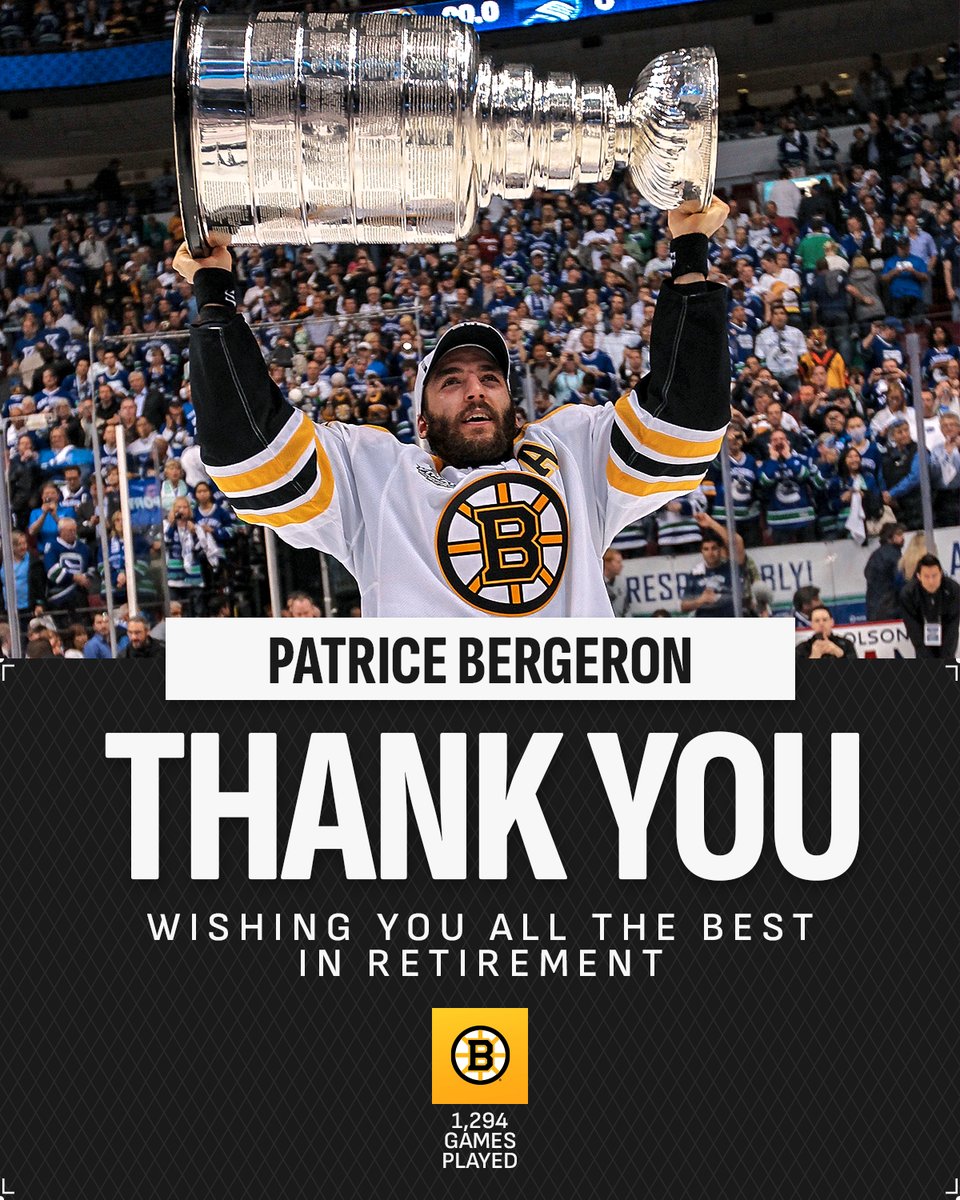 NHL (@nhl) on Twitter photo 19 seasons. 1,294 games. All with the <a href="/NHLBruins/">Boston Bruins</a>. 💛
Congratulations on a legendary career, Patrice! 👏 19 seasons. 1,294 games. All with the <a href="/NHLBruins/">Boston Bruins</a>. 💛
Congratulations on a legendary career, Patrice! 👏