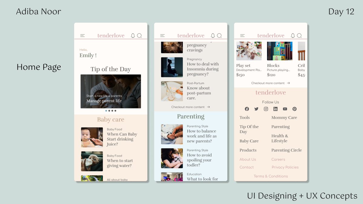 AdibaNoor003's tweet image. Day 12/n
Home Page Design + Color block for layout and content separation 

n Day Design-a-thon
Please do give feedback for improvement 🙌 #designchallenge #publiclearning #exploring #design #uiuxdesign #figma