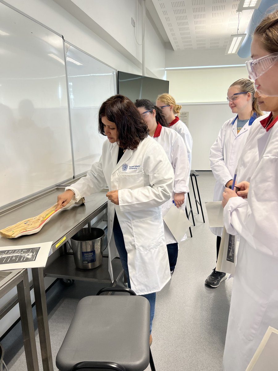NCStateVetPAC's tweet photo. Day 2 of Dr Trivedi’s ANS 395 Animal physiotherapy course is going very well @HarperAdamsUni- basic anatomy, gait analysis limb dissection, clinical assessments done! @NCStateCALS &amp; @NCStateSciences students are busy all week with hands- on labs. @NCState https://t.co/rPBFpn9D67