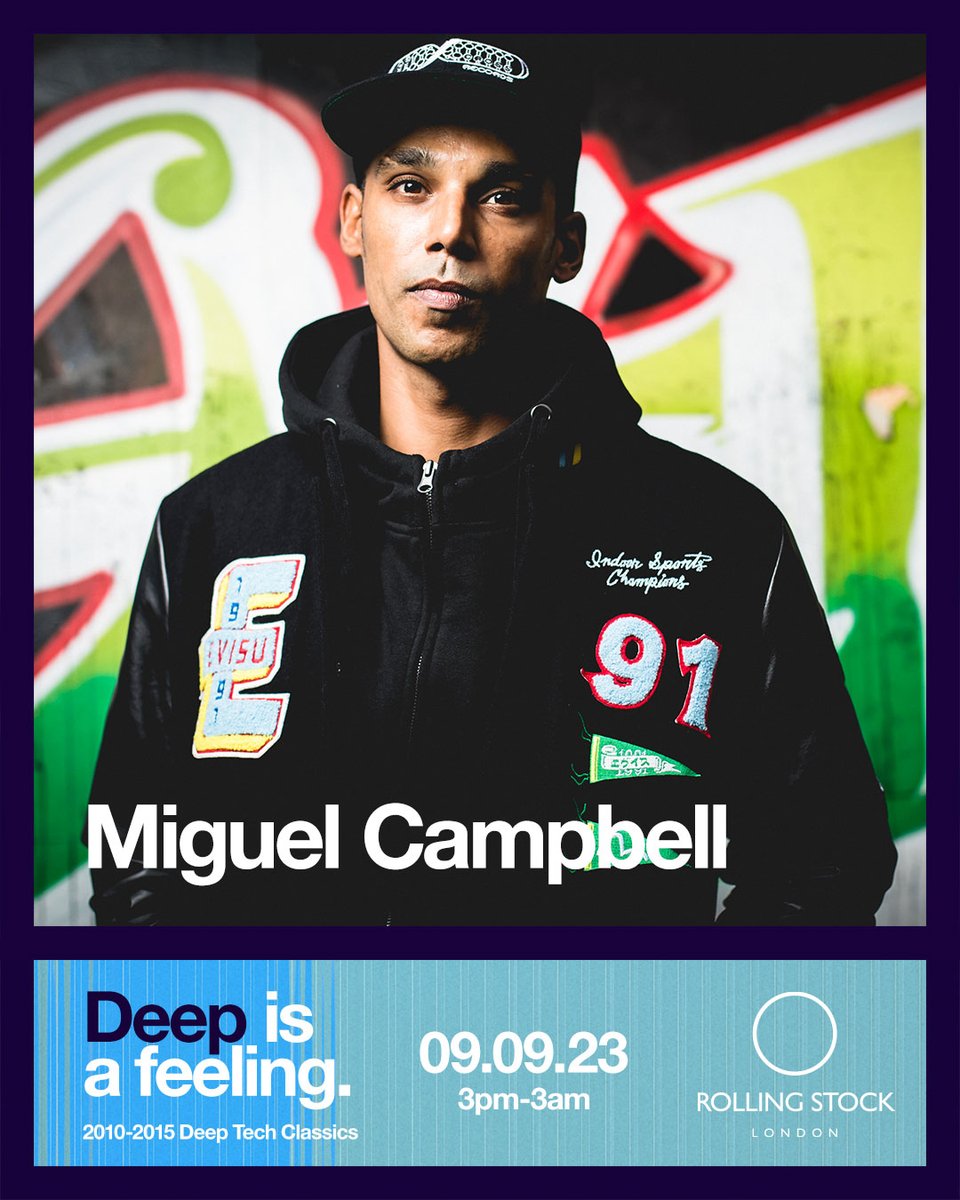 Join us as we take you back to the golden era of Deep Tech from 2010-2015.

We present &gt;&gt;&gt; Deep is a feeling.

Miguel Campbell
Lee Edwards
Max Van Morrison
Nico &amp; Dean
&amp; many more

Sat 09/09/23
3pm-3am
@ Rolling Stock

Tickets:
tickettailor.com/events/houseis…
#deephouse #tech #deeptech
