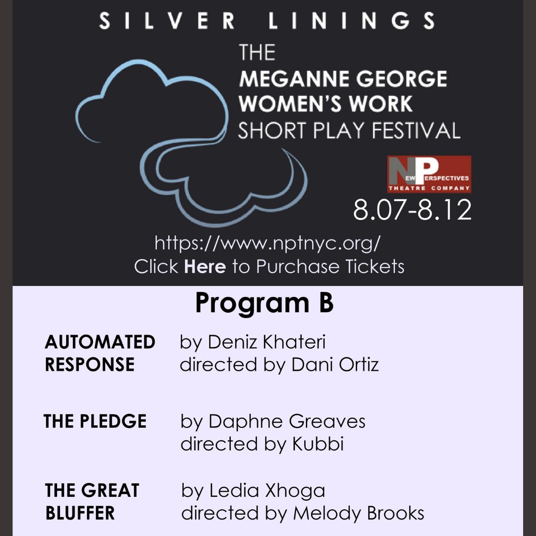 The lineup for program B in our upcoming Short Play Festival is not one to be missed! Learn more about these plays and purchase tickets here: newperspectivestheatre.org/current-progra…