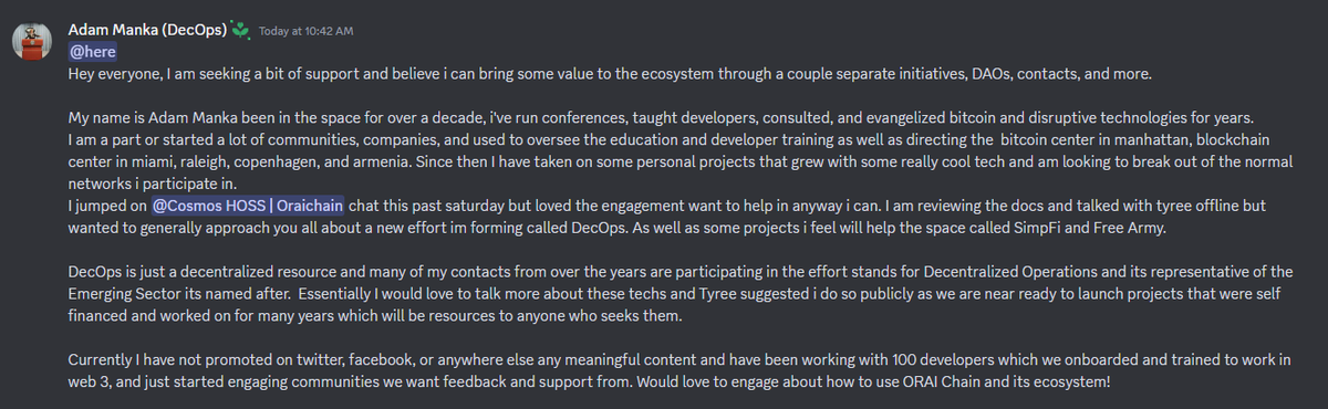 DecOpsXYZ's tweet photo. We just started to publicly engage in community chats looking for anyone interested to help as we are establishing decentralized approaches to help with the structure and suggestions of our tools and resources. https://t.co/ZizVSlTIu1
