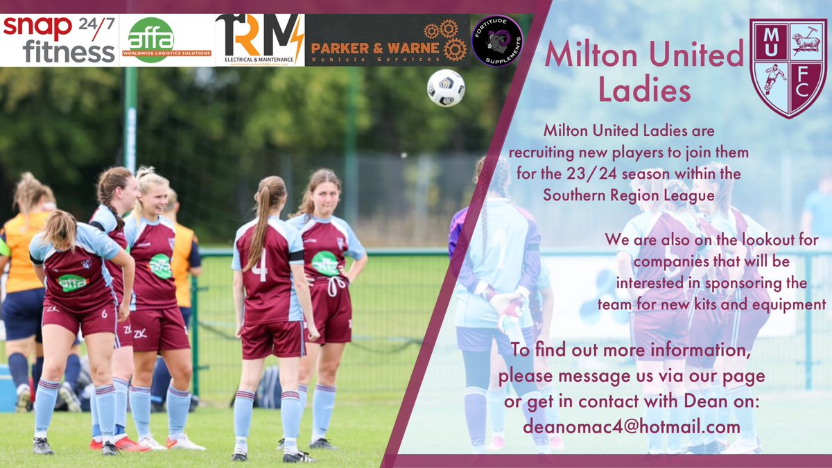 Still places available as we look to build on our fantastic last season any GKs out there looking for a fresh challenge??@MiltonUnited