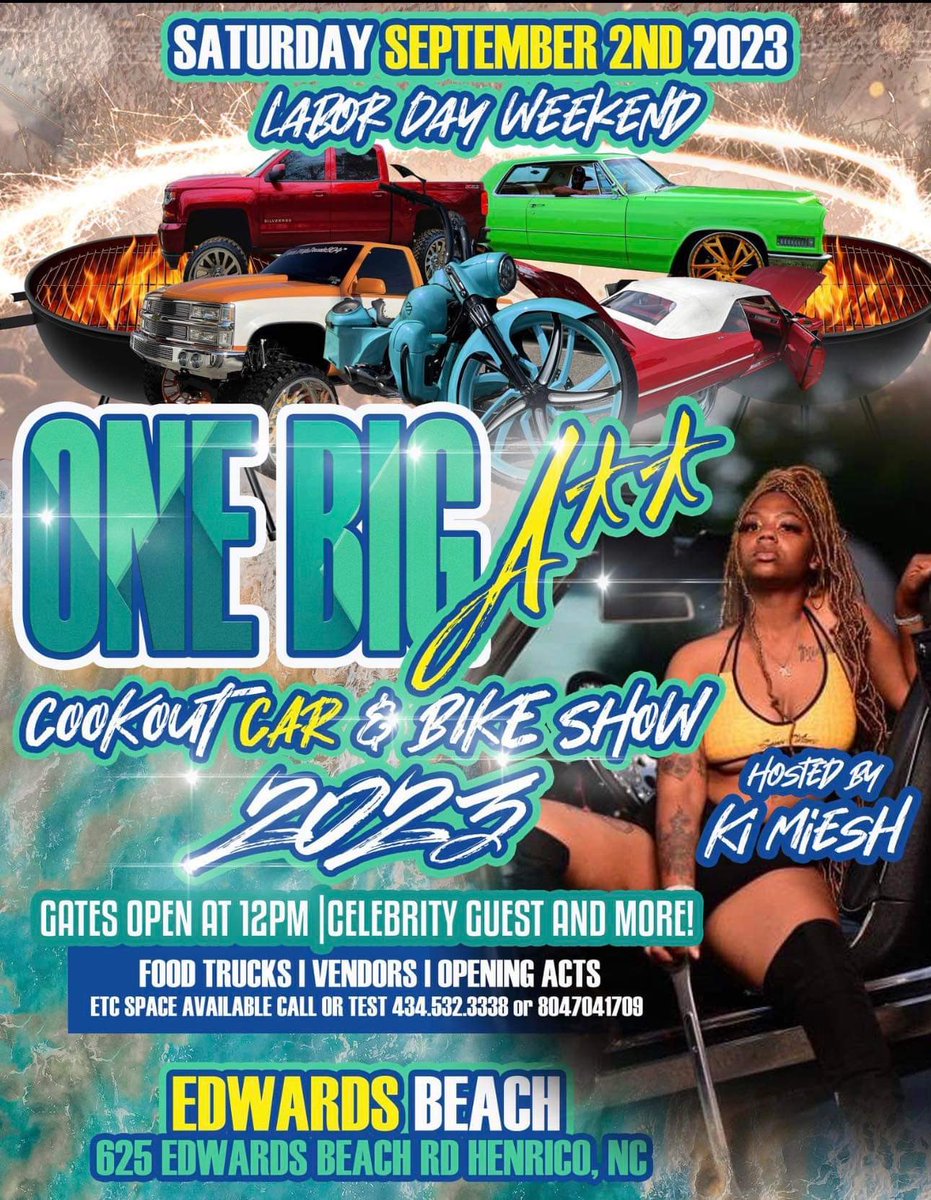 DatDamn_Boobie's tweet photo. 🚨🚨🚨EDWARDS BEACH LABOR DAY WEEKEND WE GOTTA END THE SUMMER WIT A BANG CALLIN OUT ALL CARS, TRUCK, BIKES, BOAT, JETSKI, ATV‼️‼️ WE WILL HAVE VENDORS BOAT RIDES LIVE PERFORMANCE AND MORE‼️ IF YOU’RE INTERESTED IN BECOMING A VENDOR OR PERFORMING GET WIT ME https://t.co/t1jA6rwBRH