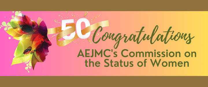 AEJMC's tweet photo. Celebrating the 50th anniversary of AEJMC Commission on the Status of Women with a presidential proclamation!
Congratulations to @CSW_AEJMC  for 50 years of leadership.
https://t.co/B7a3geNXAr https://t.co/Vg9pzujQ5P
