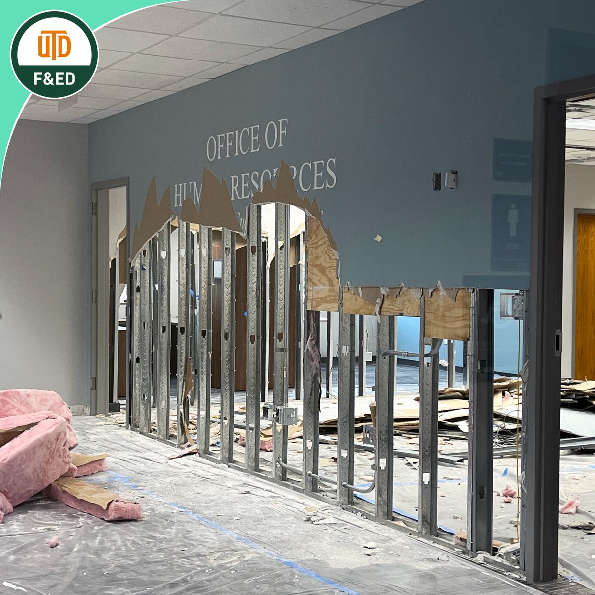 utd_fed's tweet image. A new Title IX office suite is under construction in the Administration Building! It is expected to be completed in the fall semester.

Stay tune for more updates!

#utd #utdallas #construction #university #development