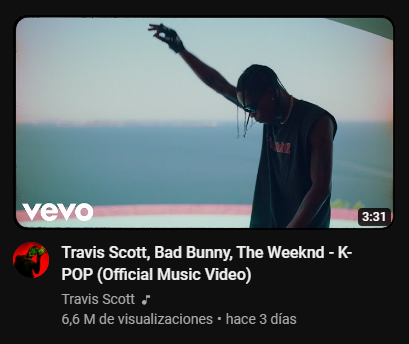 parkaissodead's tweet photo. Increible que cualquier session de biza tenga mas visitas en 24 horas que este tema que estan travis scott the weeknd y bad bunny al mismo tiempo osea de los 3 artistas mas escuchados del mundo https://t.co/ynoXwkkCRW