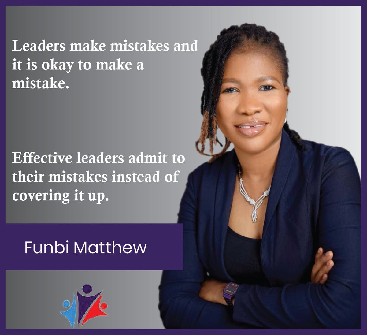 funbi_matthew's tweet photo. Leaders make mistakes and it is okay to make a mistake. 

Effective leaders admit to their mistakes instead of covering it up. https://t.co/neFLxC6Xnz