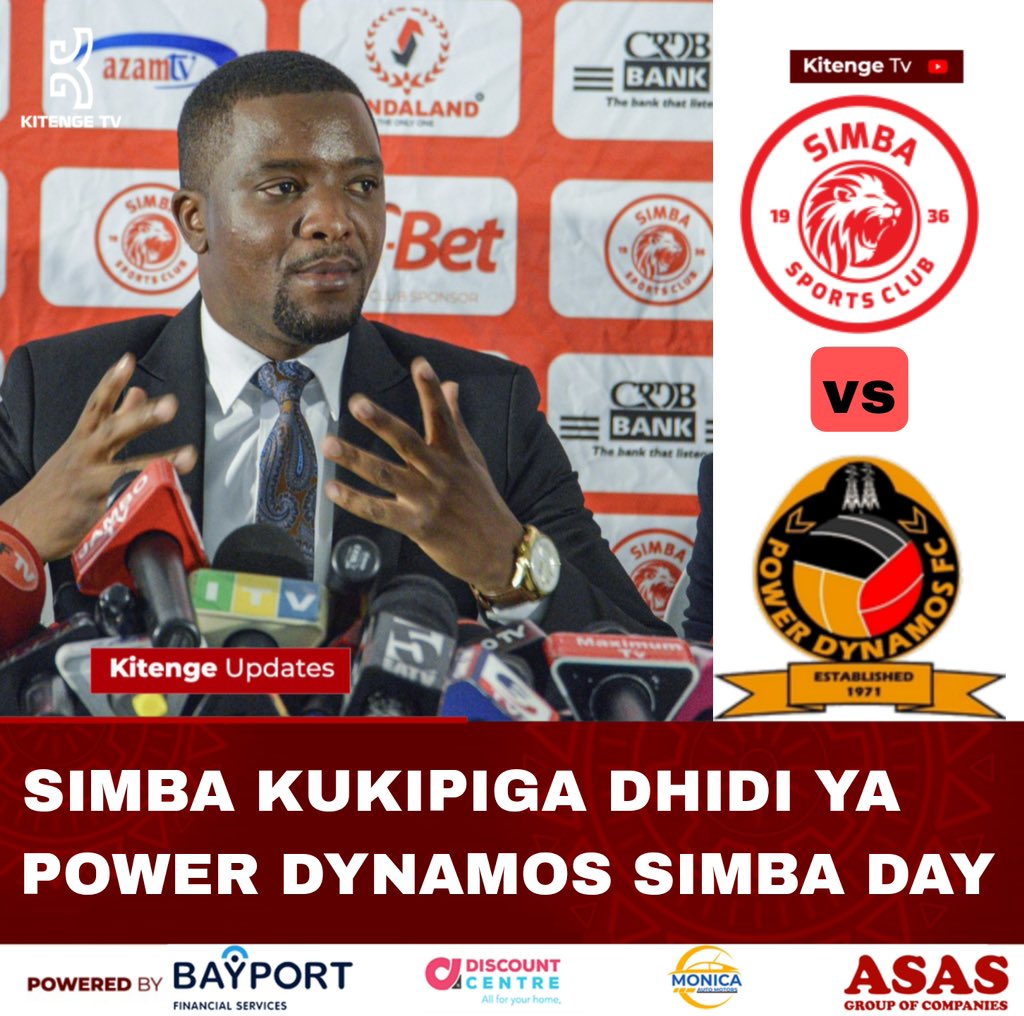 mshambuliaji's tweet photo. Klabu ya Simba imethibitisha kuwa kwenye kilele cha Wiki ya Simba Day itakayozinduliwa kuanzia Julai 29 mpaka Agosti 6, 2023, Wekundu hao wa Msimbazi watacheza mechi ya kirafiki dhidi ya Mabingwa wa Ligi Kuu Zambia 2022/23, klabu ya Power Dynamos

Akizungumza katika mkutano na waandishi wa habari, meneja wa habari wa klabu hiyo Ahmed Ally amebainisha kuwa viingilio Vingilio vya Simba Day vitakuwa kama ifuatavyo:-
Platinum Tsh. 200,000,
VIP A - Tsh. 40,000,
VIP B Tsh. 30,000,
VIP C Tsh. 20000,
Machungwa - Tsh. 10,000 na
Mzunguko Tsh. 5,000.

“Kwa upande wa vingilio, sisi kama klabu tunahitaji fedha lakini kwenye tamasha tunahitaji zaidi mashabiki, Wanasimba waje zaidi ndio maana tunawatafuta wadhamini kama CRDB ili walete fedha. Tunajali zaidi maslahi ya Wanasimba.” amesema 

“Kispika kinarudi mtaani kuwaita Wanasimba kwenye Simba Day. Tunaenda kuwaonyesha kwamba Uwanja wa Mkapa ni mdogo sana kwa Simba kuujaza.”

“Waliopandisha kibegi kwenye Mlima Kilimanajaro, watu wote tisa tutawaalika kwenye Simba Day na watapata nafasi ya kutambuliwa na mashabiki kwenye siku ya tamasha letu."

"Kikosi kitarejea kutoka Uturuki tarehe 1 ya mwezi Agosti."- Ahmed Ally.

#KitengeSports