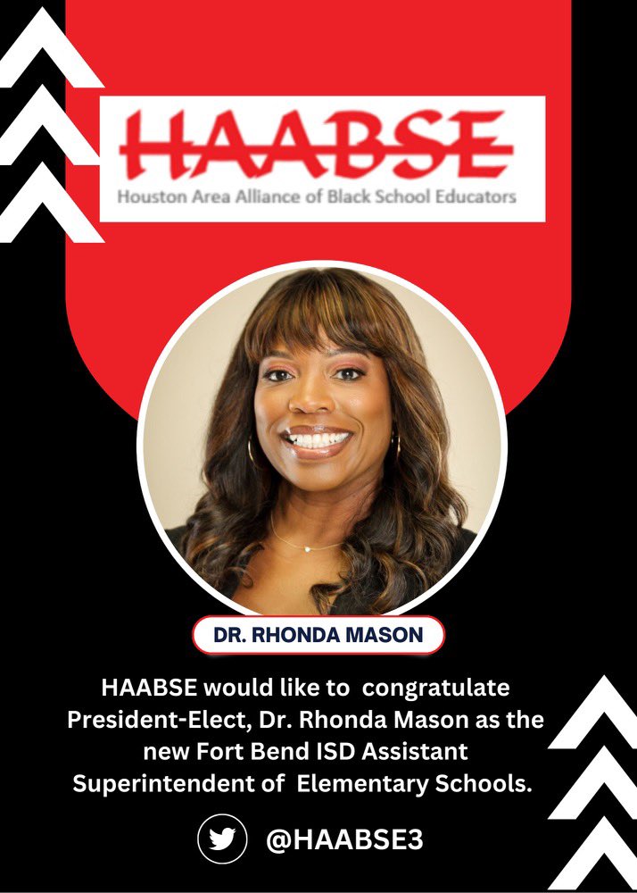 Congratulations to our President -Elect <a href="/RhondaMason14/">Dr. Rhonda Mason</a> for being named the new Assistant Superintendent of Elementary Schools in Fort Bend ISD! #WinningSeason