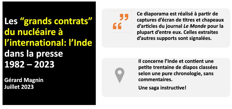 Voici 40 ans que des contrats nucléaires mirobolants sont ”tout près” d’être signés avec l’Inde.
A l’occasion de la visite en grandes pompes du président indien en France, on aurait pu penser que… Et puis Pschitt!
➡️ global-chance.org/Les-grands-con…