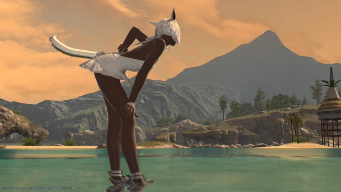 FF14、白い水着が欲しくて課金アイテムに手を出してしまう!ビキニを買うつもりだったのに気づいたらこっちを選んでしまう!てへ!温泉行くときの水着コーデも考えなきゃ! #PS5Share, #ファイナルファンタジーXIV