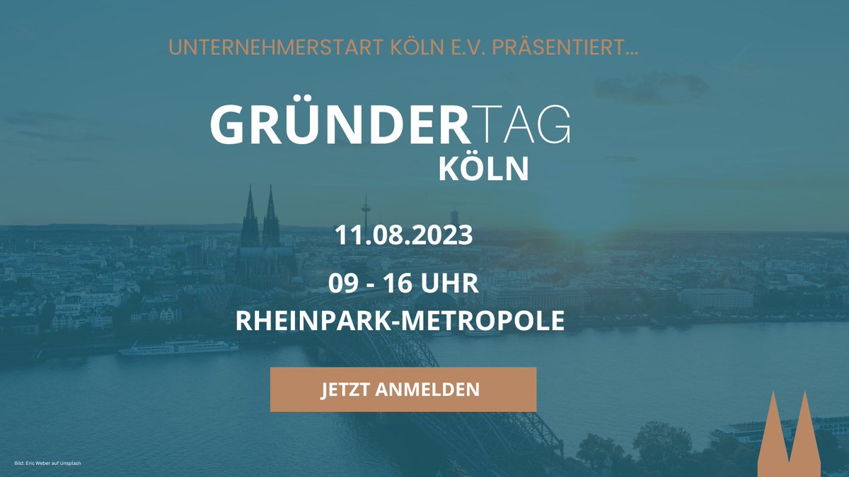 EVENT-TIPP: #gründertagköln am 11. August in in der Rheinpark-Metropole! 🎉 Was dich dort erwartet? Spannende Panels, potentielle Förder:innen, Beratung und ein vielfältiges Netzwerk! Das klingt interessant? Dann melde dich an 👉 eu1.hubs.ly/H04yyZ60 #startup #gründertagköln