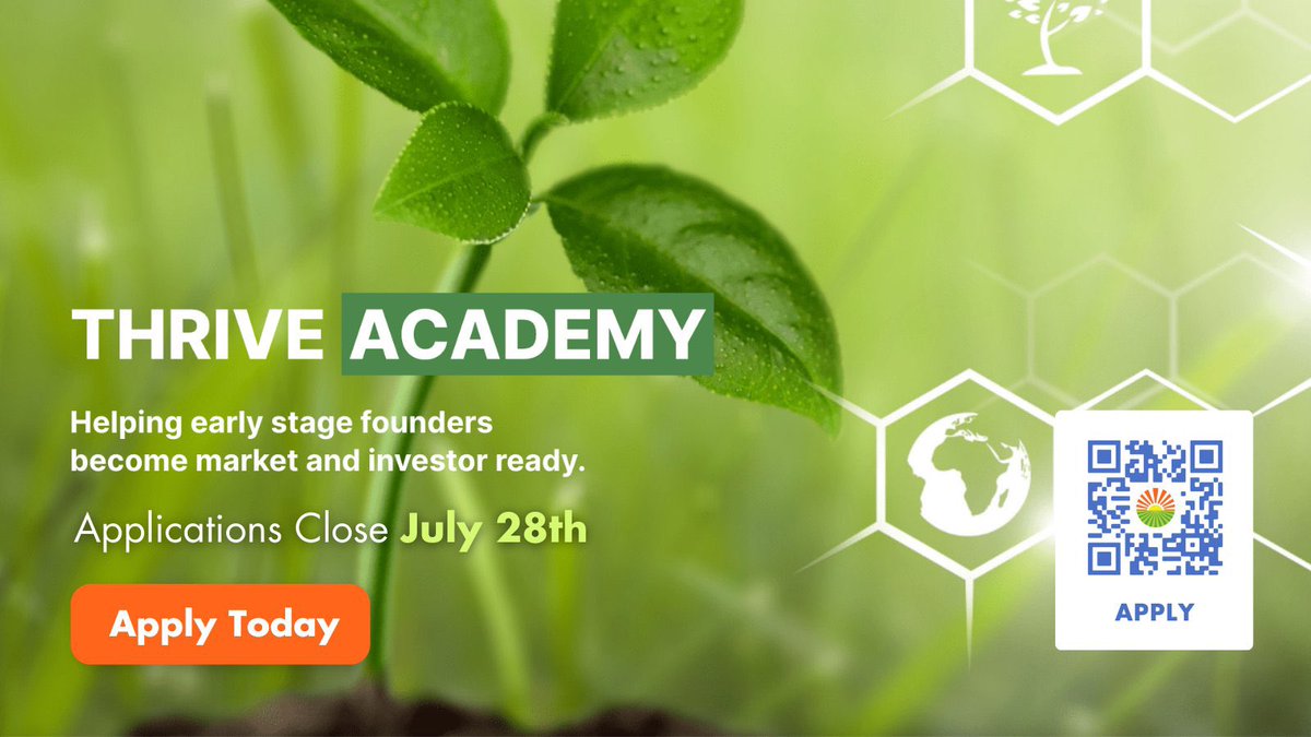 Calling Agrifood innovators 🗣️ Final chance to apply for the THRIVE Academy, a 12 week pre-accelerator program supporting agrifood tech startups looking to commercialize their innovations.   Application deadline is this Friday 28th– apply now 👉🏻 lnkd.in/g8jhBtTP