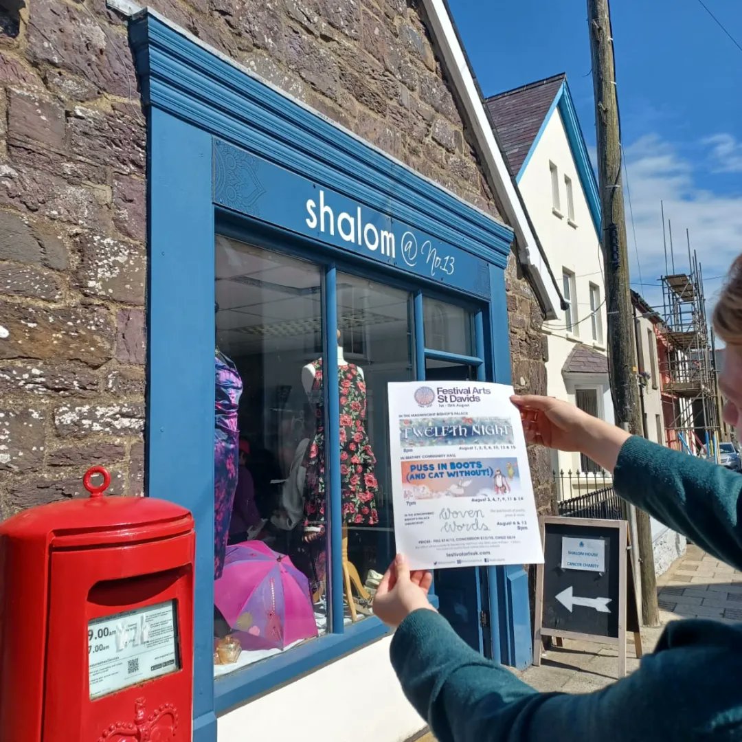 festivalarts's tweet photo. We’re very grateful to be welcomed by a huge range of local businesses including Shalom!

#whatsonpembrokeshire
#whatsonstdavids #visitstdavids  #pembrokeshiretheatre #openairshakespeare #familytheatre #visitpembrokeshire #visitwales https://t.co/MRsxP2bbfw