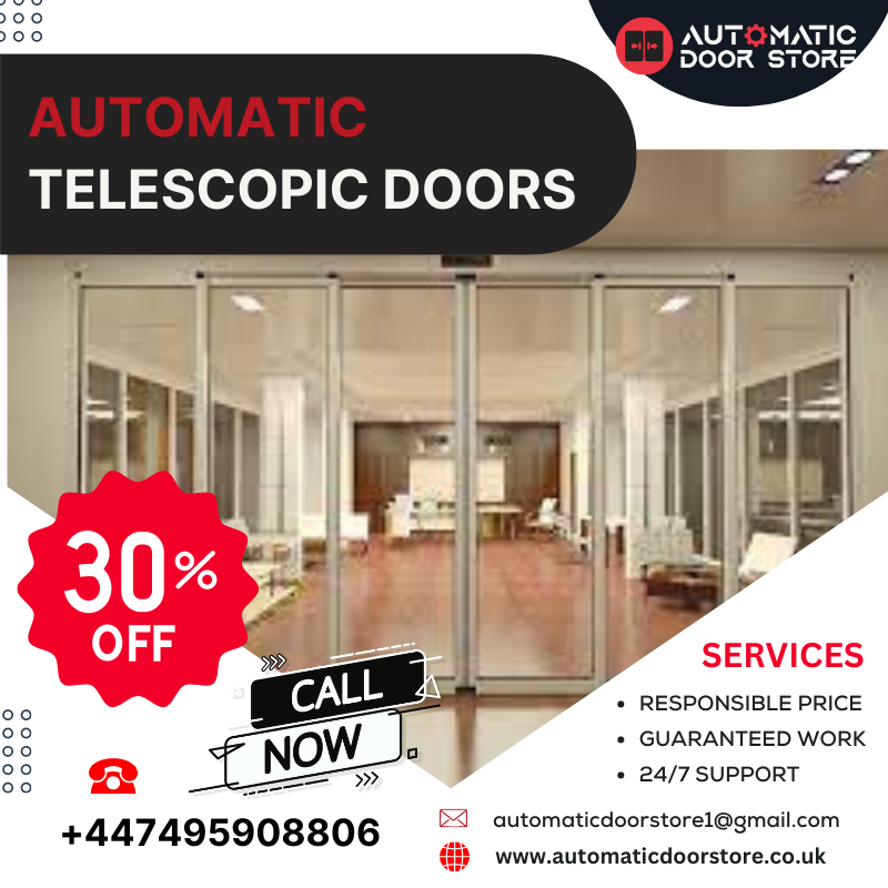 automatic_store's tweet photo. Avail 30% DISCOUNT on cutting-edge Automatic Telescopic Doors! Embrace convenience and modernity for your business. Dial now: +44 7495908806
Website: https://t.co/0fgupILypV
#automaticdoorstore #telscopicdoor #swingdoors #Swinggates #slidingdoors #automaticshopfrontdoor #shopfron https://t.co/wMo6mTVRSw