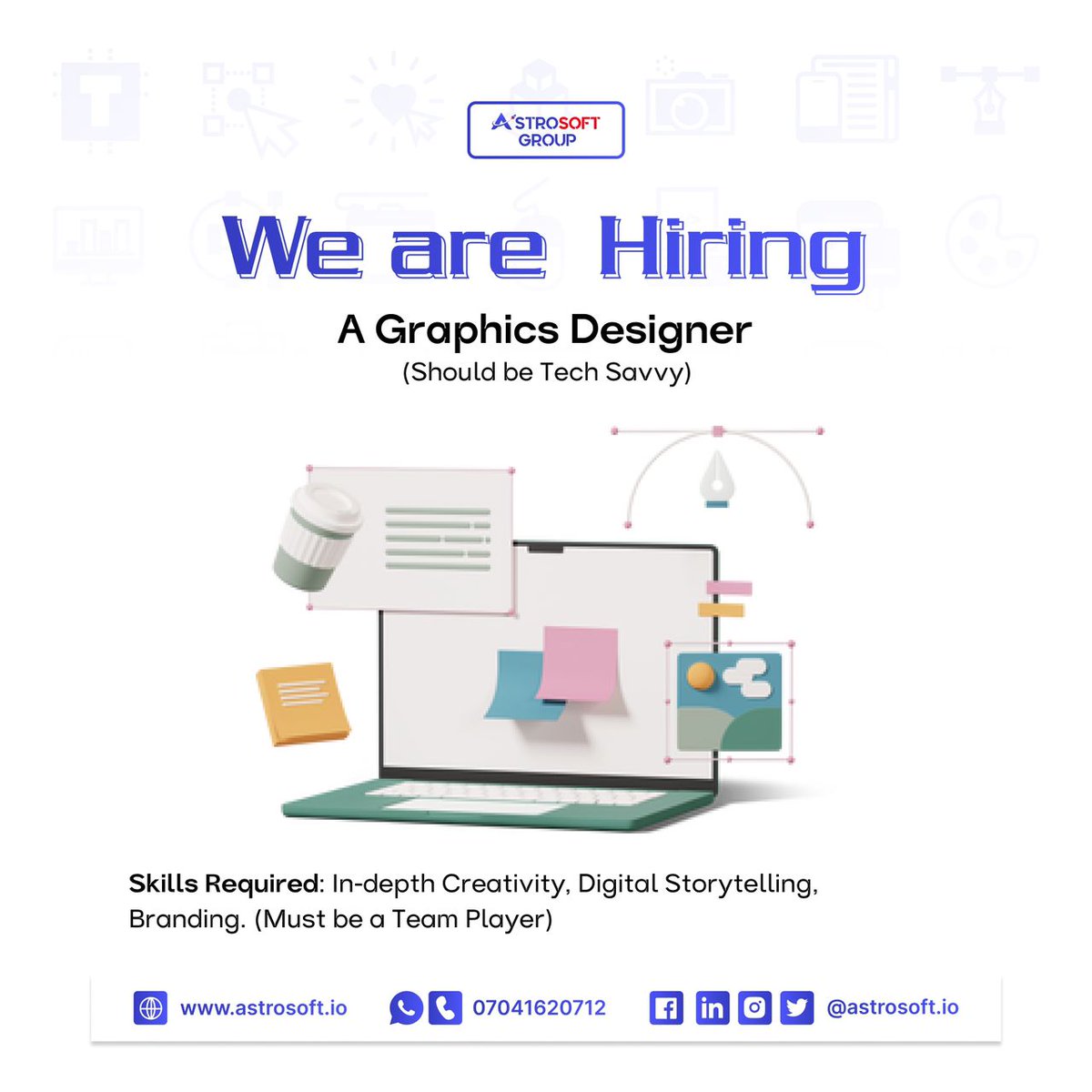 Astrosoftio's tweet photo. We are hiring, If interested Fill this form  https://t.co/3hvsys5eXH or contact us via this contact (07041620712). https://t.co/a75lnhJN6h