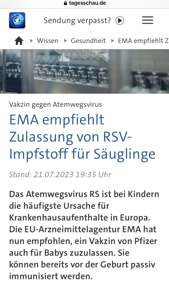 ElefantImRaum2's tweet photo. « Als wäre sie unter Zeitdruck gestanden, änderte die Ampel-Koalition am 15. Juni 2023 im Eilverfahren das Infektionsschutzgesetz. Damit machte sie das Erkältungsvirus RSV (Respiratorisches Synzytial-Virus) meldepflichtig. »

Ich wollte nur schon mal ankündigen, dass falls sich nun wegen #RSV eine ähnliche #Impfpropaganda oder #Ausgrenzung wie bei #Corona anzeichnet, meine Aufmerksamkeit und mein Widerstand mindestens genauso konsequent und deutlich sein wird. Bei wem ist das noch so?